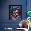 Canvas painting, wall painting, abstract watercolor posters with cats, cute animals, oil painting with a print for the modern house,