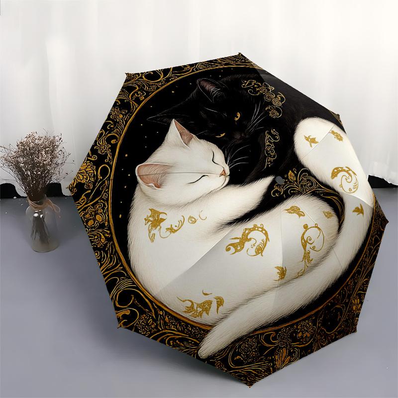Yin-Yang Cats: A Unique Art Print for Cat LoversUmbrella, Portable 3-Fold Compact Umbrella,Christmas Gift ES568
