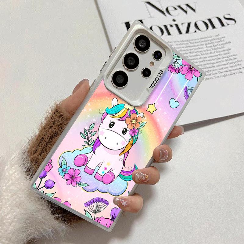 Pink Unicorn Rainbow Shockproof Phone Case for Samsung Galaxy S26 Edge S25 Ultra S24 FE S23 Plus S21 Cover Anti Fall Fundas