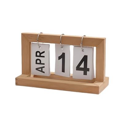 1pc Calendrier en Bois Artisanat Décoratif Meilleurs Cadeaux Anniversaire