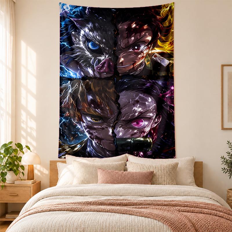Akaza Demon Slayer Tapestry Highquality for Decorating Living Room Bedroom Dorm Walls Ideal As Bedroom Wallart Orholiday Gift