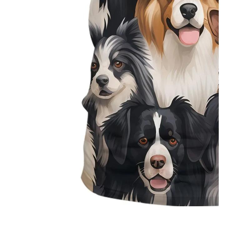 Summer Round Neck 3D Print Cute Dog Top Fashionable Casual Short Sleeved Men's T-shirts