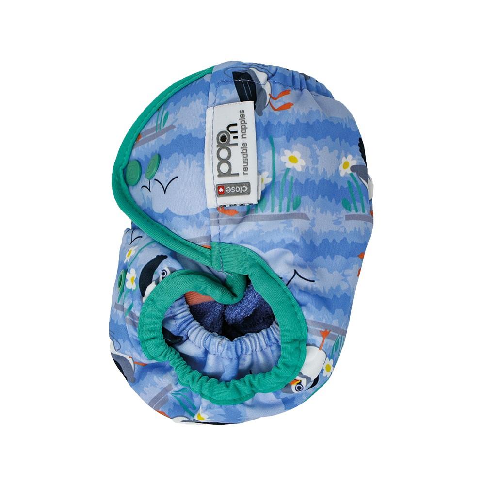 Pielucha Wielorazowa Pop-In Ai2 Blue Puffin One Size 3-16 Kg Close