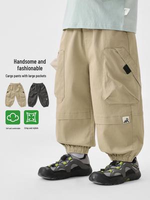 Spring 2026 Trendy European Boys' Long Workwear Pants for Kids and Toddlers