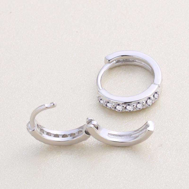 Korean Style Zircon 925 Sterling Silver Ear Cuffs: Women's Elegant Trendy Hoops