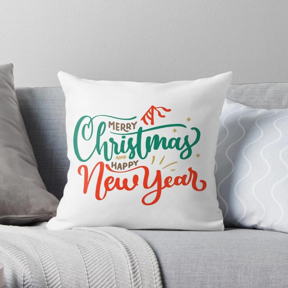 Merry Christmas Decoration Home Pillowcase Cushion Cover Autumn 45X45Cm Red 40X Living Room Sofa Bed Pillowcase