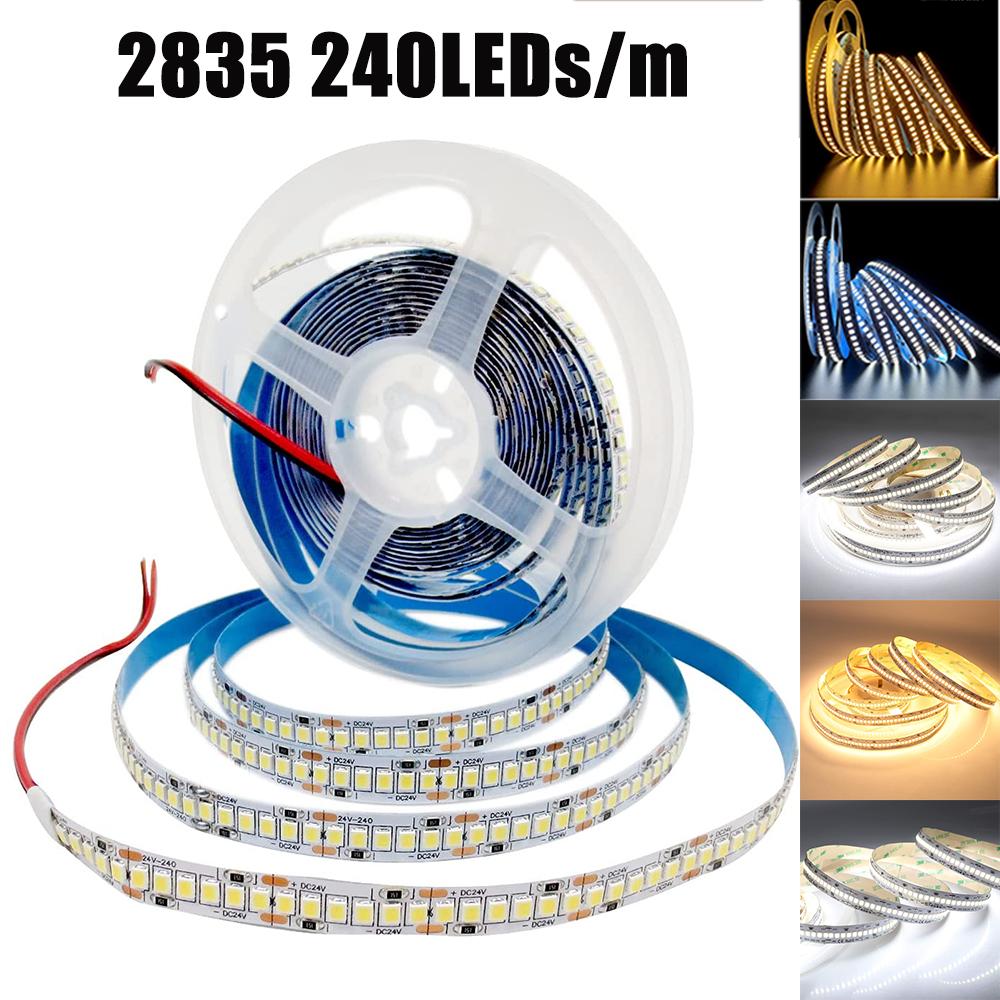 5M 12V Waterproof LED Strip Light SMD5050 2835 Flexible Tape 60-480 LEDs/M Warm White Home Decor