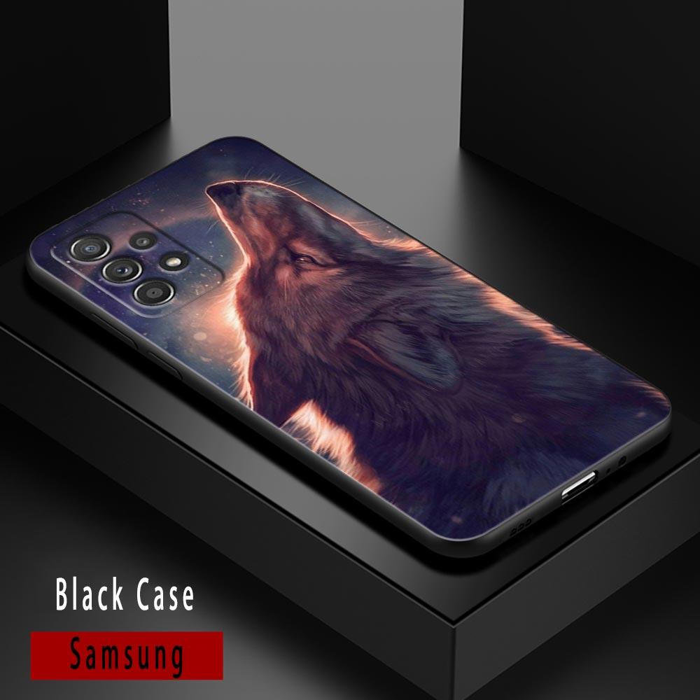 Cute Fox Animal Cases For Samsung Galaxy A52 5G Funda A13 A54 A52s A53 A72 A73 A33 A23 A32 A51 A71 Soft TPU Silicone Black Cover