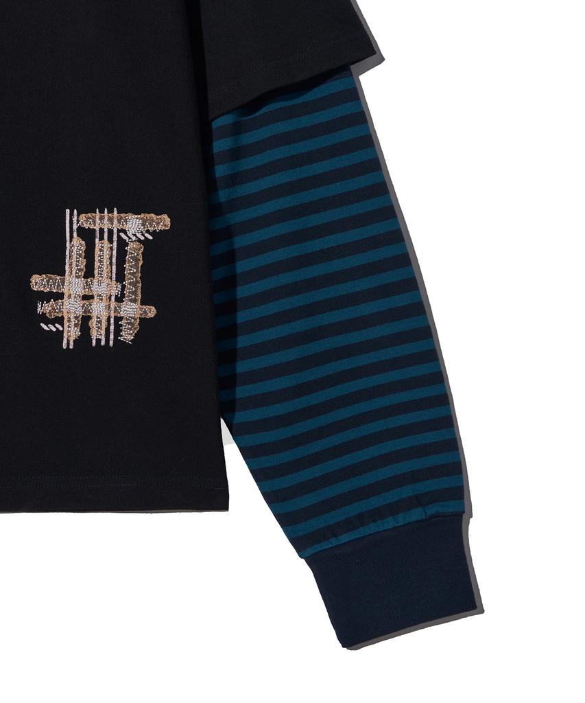 GAKKAI UNIONS Rust Layered Long Sleeve Black