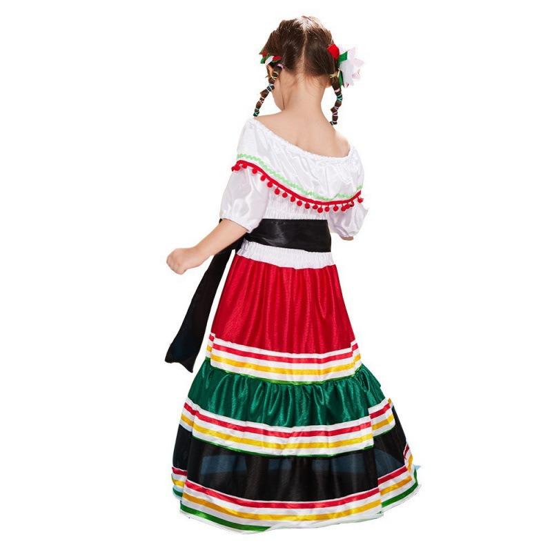 New Campus Day of the Dead Play Dress Little Girl Dress Long Dress Halloween Party Dress