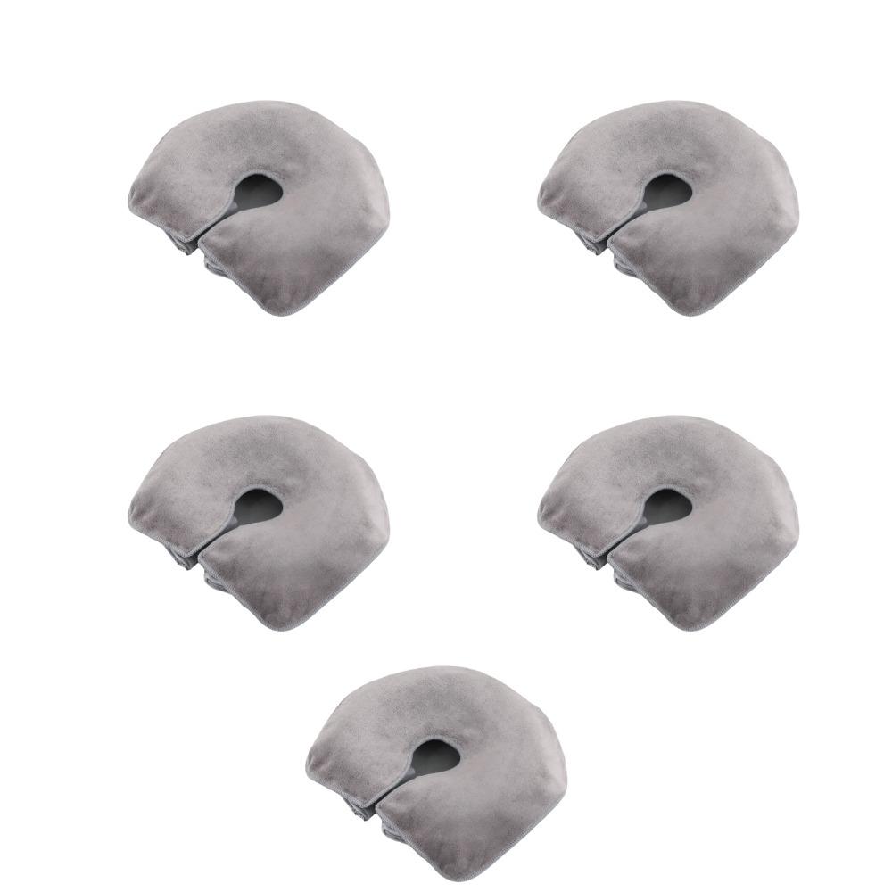 5 Pieces Soft Fluff-free Facial Pillow Covers Microfiber Headrest Cushion Covers  Facial Care светло-серый