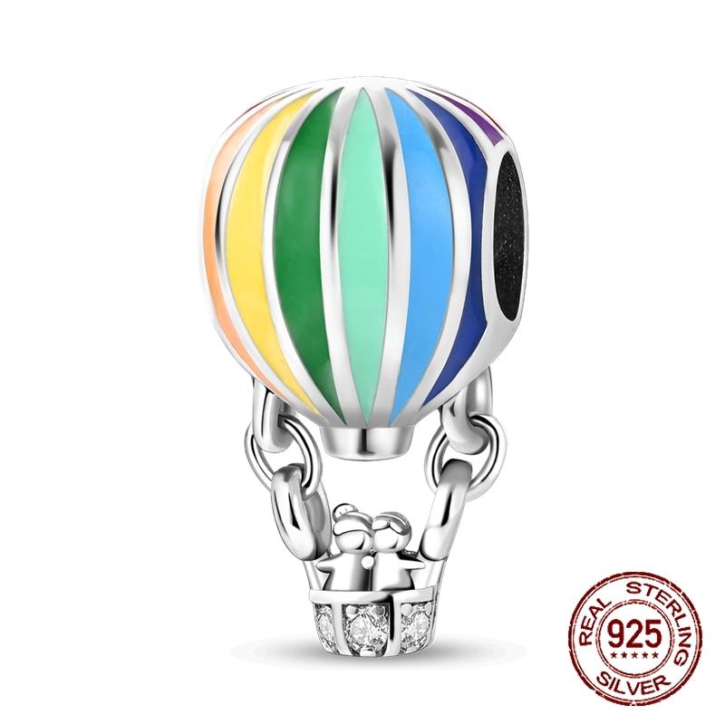 Newest Charm Bead Air Balloon Colorful Copper Love Family Dangle Fit 4Mm Hole Diamete Bracelet Diy Jewelry