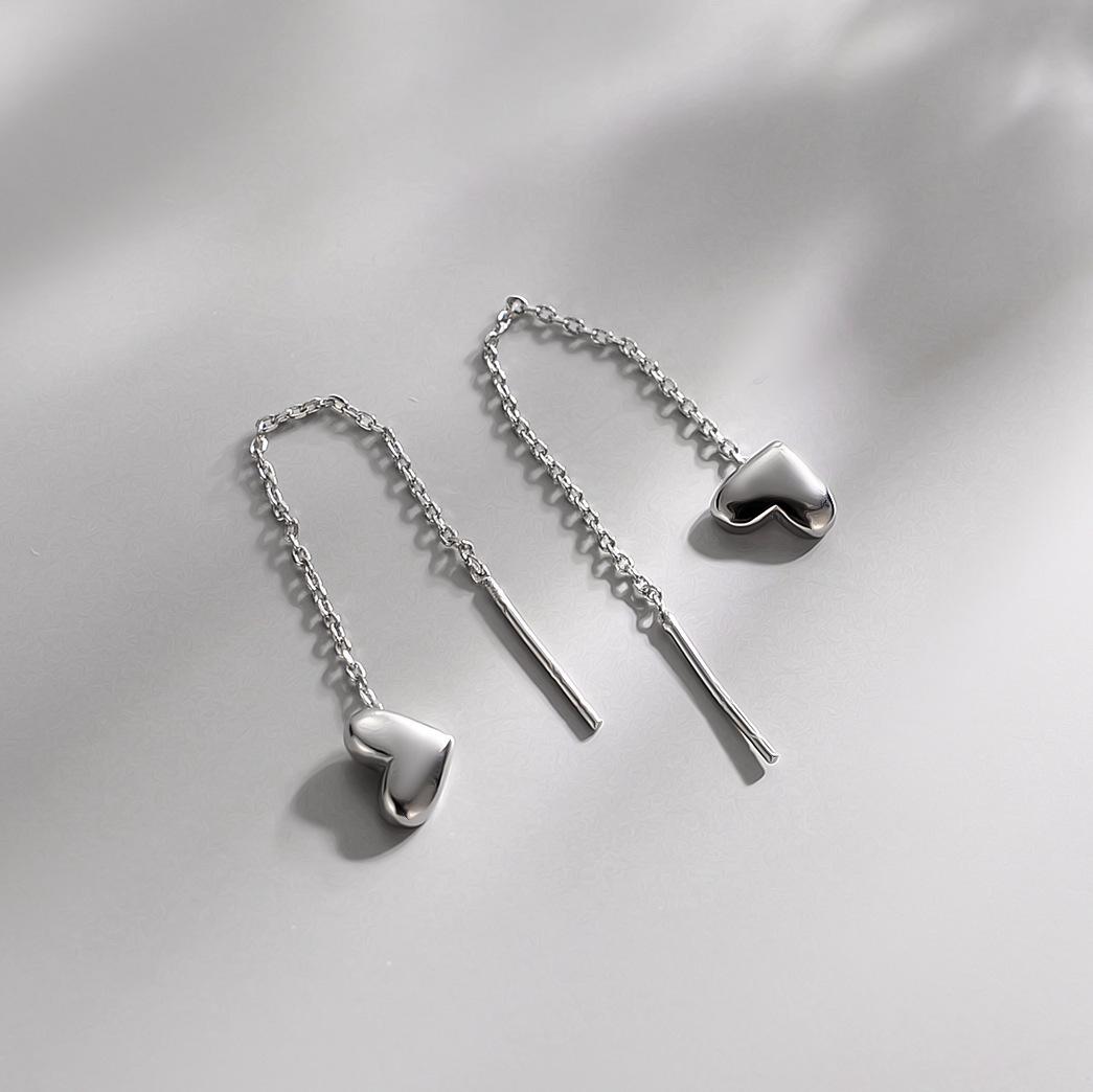 

JWER Simple Style Cross Long Chain Tassel Drop Earrings For Women Dangle Earring Piercing Line Two Wear Way Trendy Ear Jewelry