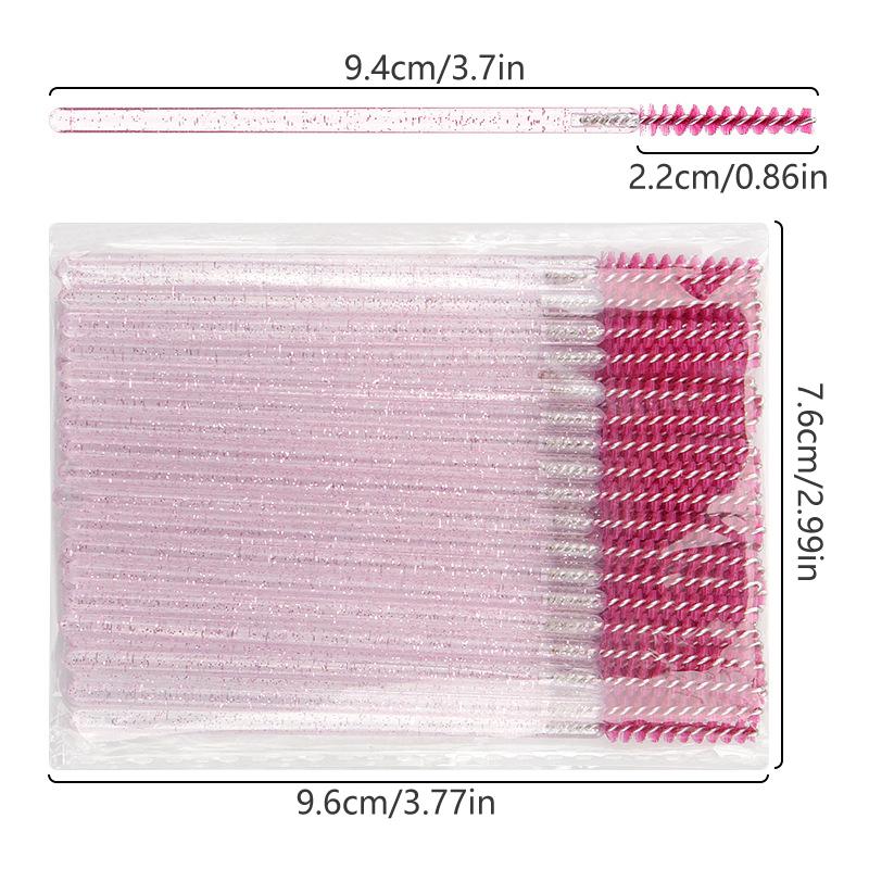 50 Stück Wimpernverlängerung Regenbogen Augenbrauenbürste Mascara-Stab Applikator Spoolies Wimpern Kosmetikpinsel Set Make-up Werkzeug