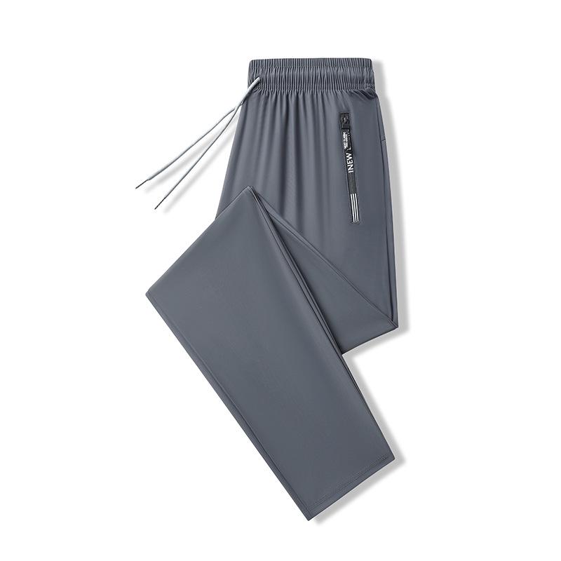 Herren Sommer Schnelltrocknende Eisseide Neun-Punkte Locker Geschnittene Hose - Trendig, Lässig, Leicht, Gerades Bein, Sportbekleidung mit Bündchen.