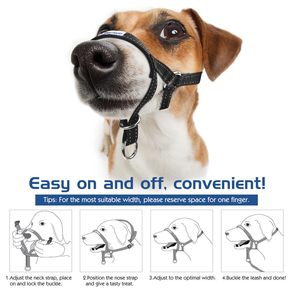 Muso per Cane Animale Domestico Cane Nylon Riflettente Regolabile Anello Anti-mordere Controllo dell'Abbaio Facile da Indossare Cane Ferma Cane che Tira Guinzaglio per Testa