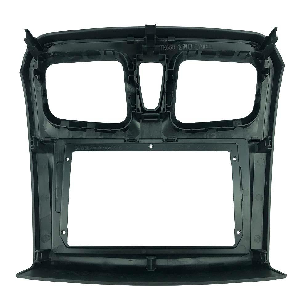 2 Din 9 Inch Car Radio Panel Frame for RENAULT Sandero Symbol Logan 2014-17 Dashboard Frame Installation DVD  Mp5 Multimedia Player