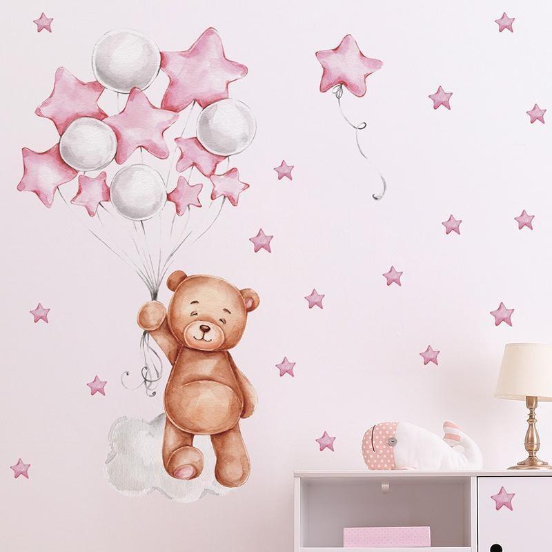 Cartoon Star Bear Moon Cloud Decoration Wall Decal Home Decoration Wall Decal Self Adhesive