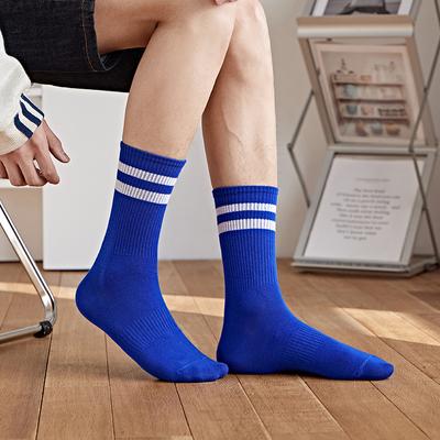 Mode Gestreiften Herren Socken Casual Streetwear Schwarz Weiß Sport Socken Männer Männlich Baumwolle Atmungsaktiv Hip Hop Skateboard Lange Socken