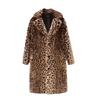 Autumn and winter new leopard print imitation fur coat women thickened warm and thin imitation Rex rabbit fur coat medium and long