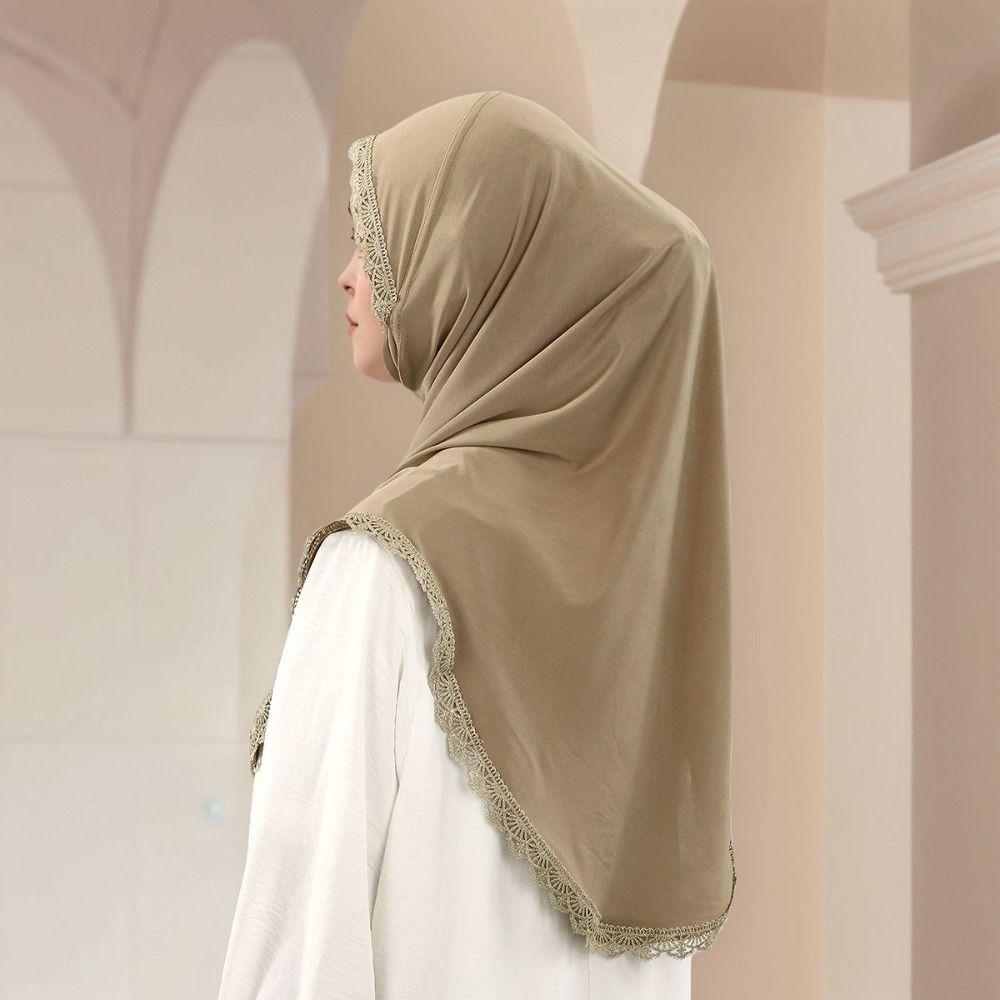 Luxury Embroidered Lace Ethnic Style Scarf Bandana Long Hijab Scarf Malaysian Thin Hijabs Shawl Daily
