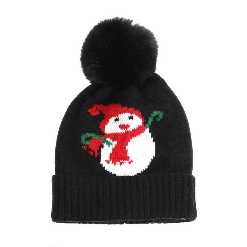 Boys and girls winter hats, new children's hairball thermal hats, festive snowman Christmas hats, children's foreign trade