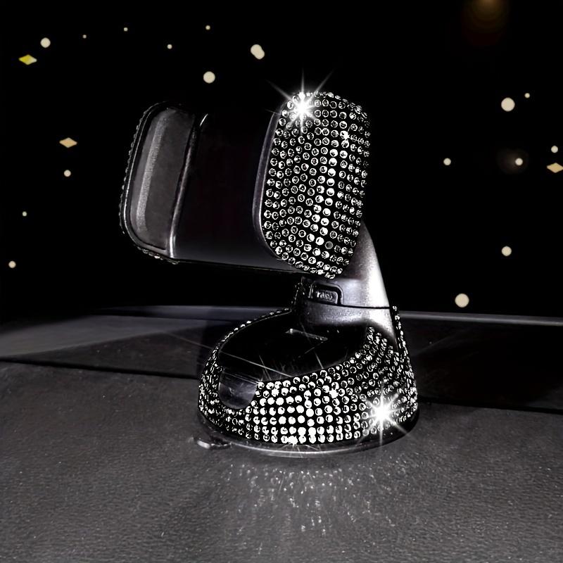 

Luxury Rhinestone Car Phone Holder Multi-Functional, Rotating Suction Cup Mount with Sparkling Crystals for Dashboard Phone Holder for Car чёрный