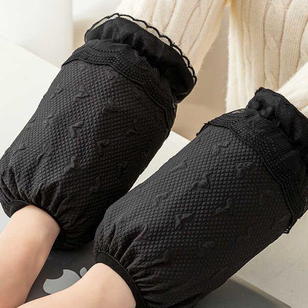 Women's White Lace Waterproof Sleeves - Anti-Fouling, Autumn/Winter Style