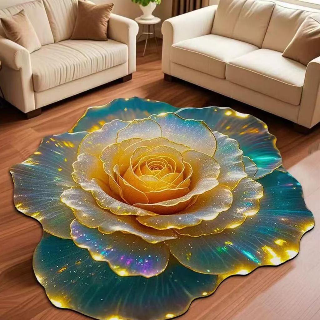 3D Flower Floor Mat Absorbent Large Flower Area Rug Non-Slip Bathroom