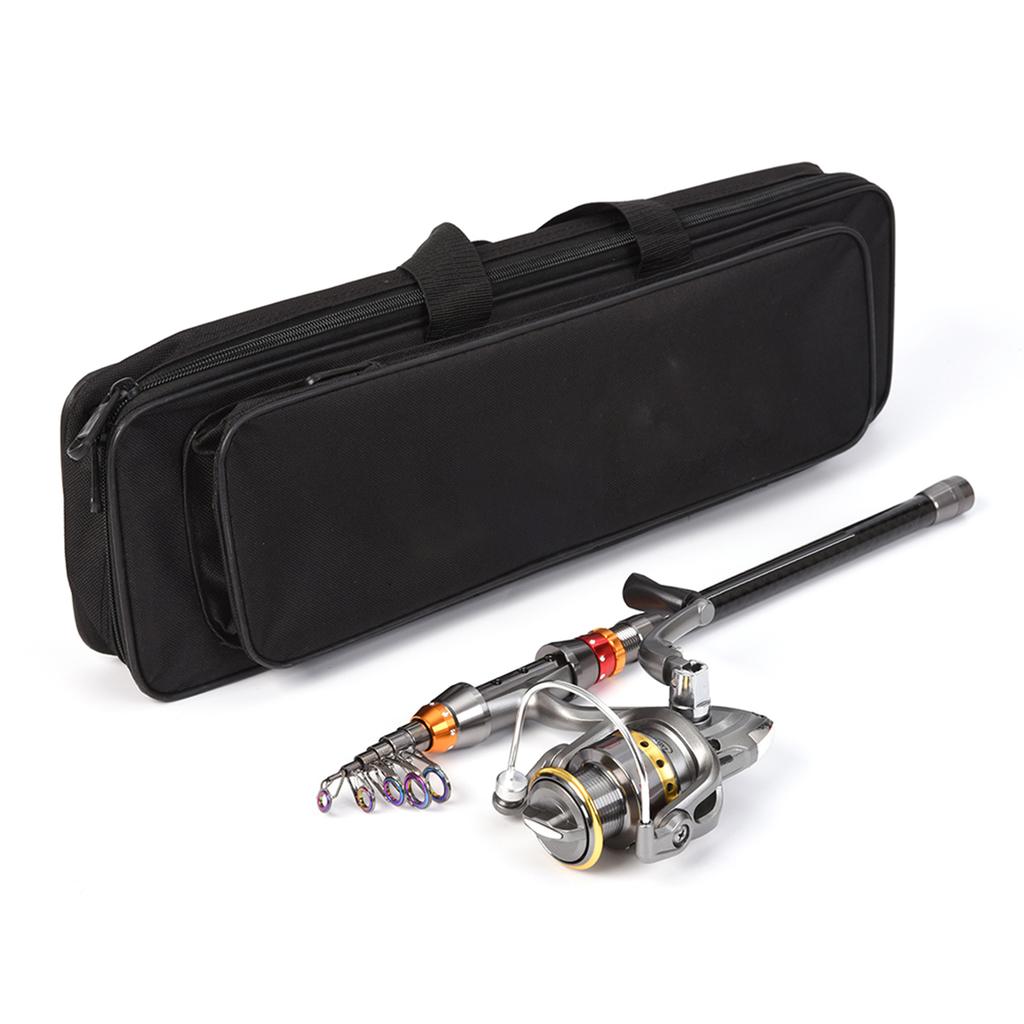 Lixada Telescopic Fishing Rod and Reel Combo Full Kit Carbon Fiber Fishing Rod Pole + Spinning Fishing Reel + Fishing