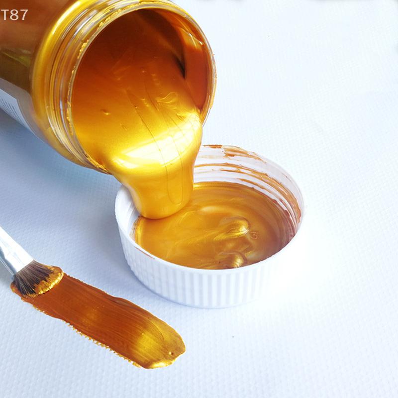 waterproof Not Faded for Statuary Coloring DIY Hand Clothes Painted Graffiti Pigments 100ml Gold Paint Metallic Acrylic Paint