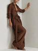 Retro High-Waisted Solid Color Jumpsuit with Tie-Waist