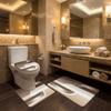 3PCS/SET Marble Pattern Bathroom Mat Super Absorbent Toilet Lid Cover Bath Mat Set  Bathroom