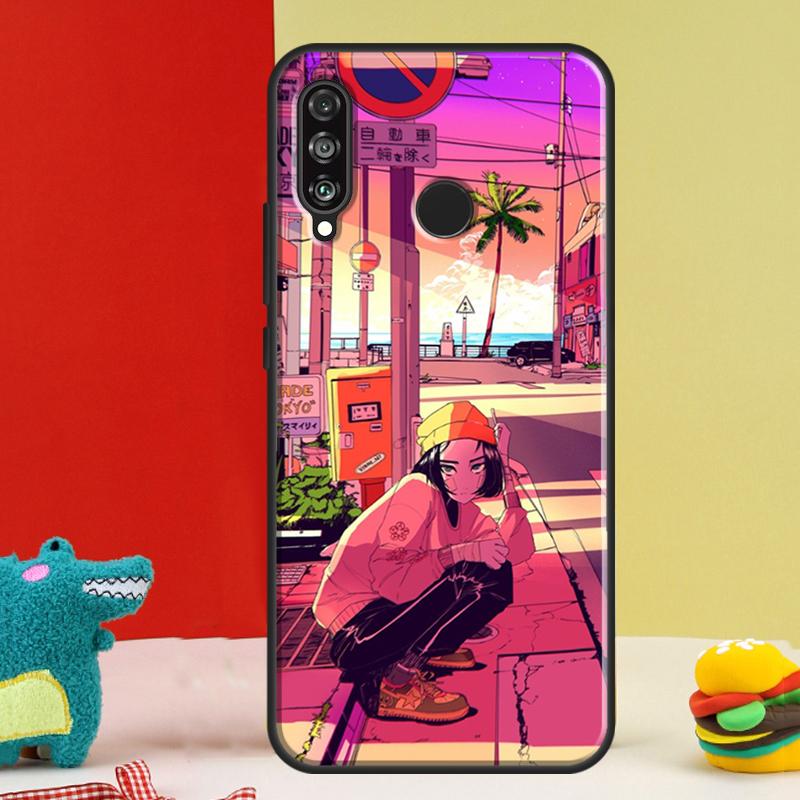 Vaporwave Glitch Anime For Huawei Nova 9 10 SE 12i 12s 11i 5T Y91 Y90 Y60 Y70 Y72 Y61 P60 Pro P20 P30 P40 Lite Case
