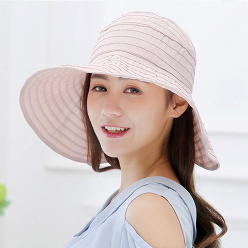 LSF 50 + Damen Visor Tragbarer Großer Rand, Schmal Faltbarer Leerer Oberteil Fischerhut