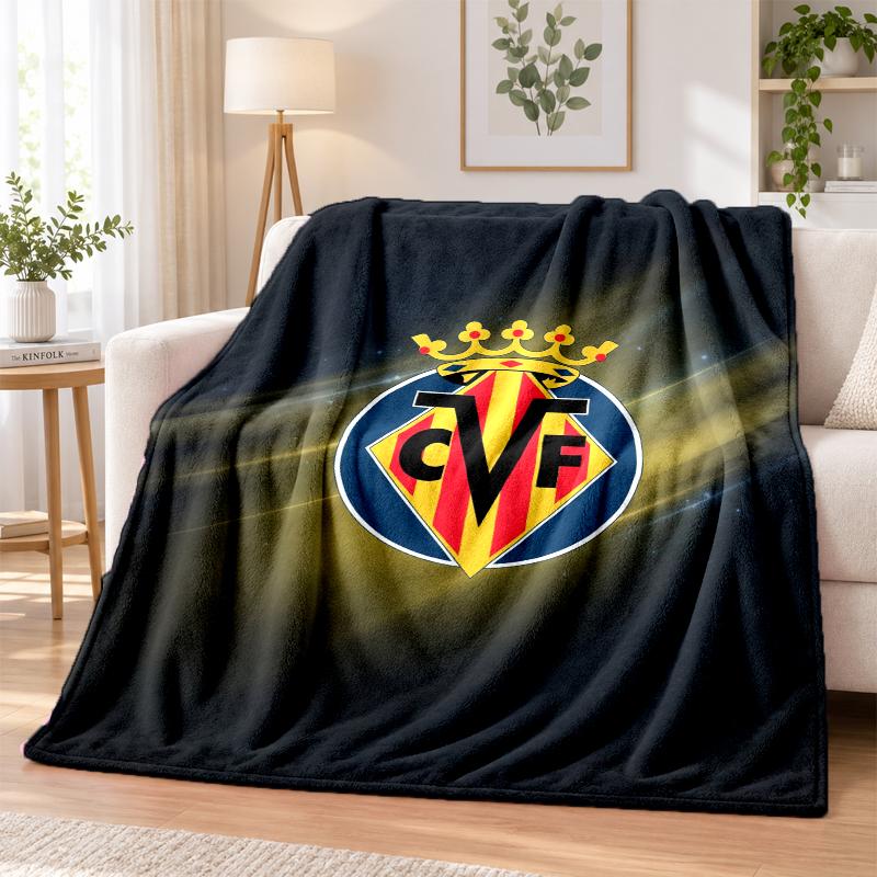 Villarreal FC Printed Flannel Blanket Warm Comfort Bed Throw For Indoor Home Decoration