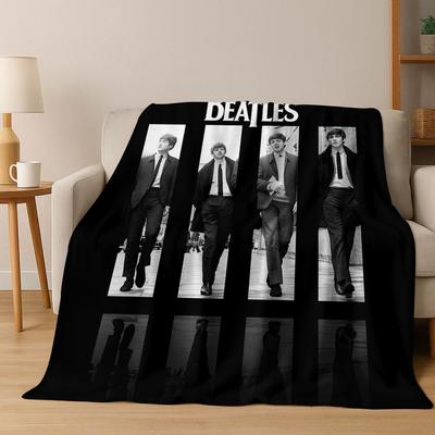 3D B-Beatles Rock Band Star Flannel Blanket Soft Warm Throw Blanket for Bed Bedroom Room Living Room Travel Camping Picnic Gift