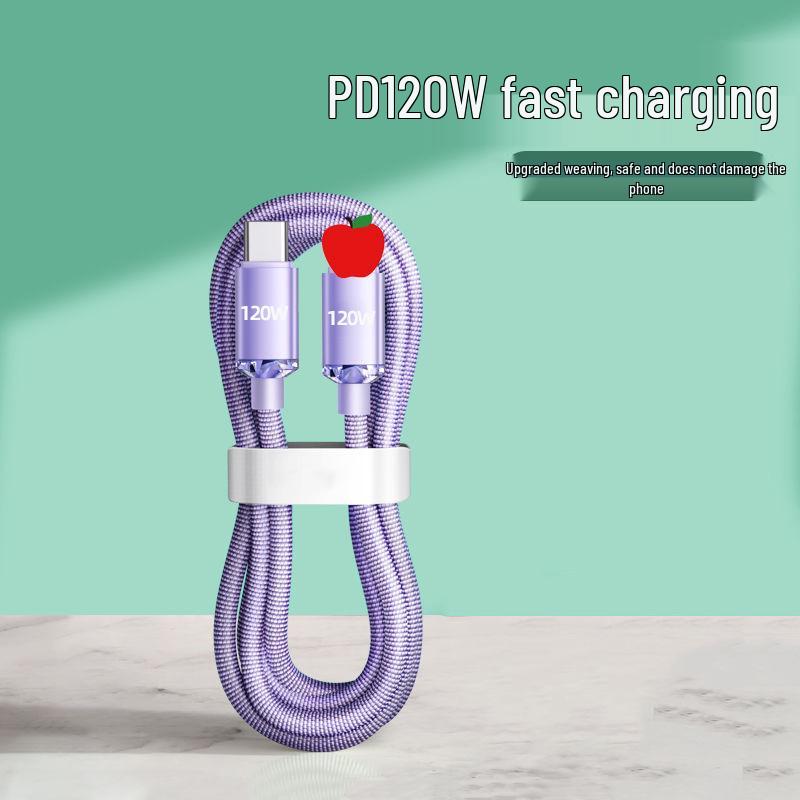 Jingyao 120W Dual Type-C 6A Cable: Super Fast Charging for Apple 15/16 & Huawei.