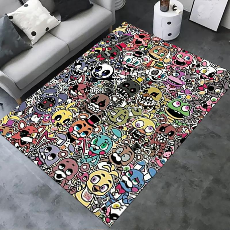 2025 Neues FNAF-Spiel Teppich für Wohnzimmer Schlafzimmer Zuhause Sofa Dekoration, Kinderspiel Rutschfeste Fußmatte25