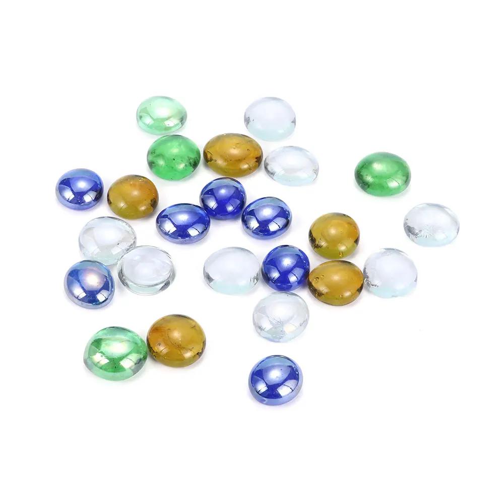 200pc Glass Pebbles Stones Home Ornament Supply Cobblestones Garden Fish Tank Aquarium Decor Decorative Marbles Mixed Color