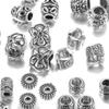 20pcs/lot Metal Big Hole Tibetan Antique Spacer Loose Beads For DIY Jewelry Making Finding Necklace Bracelet Accessories