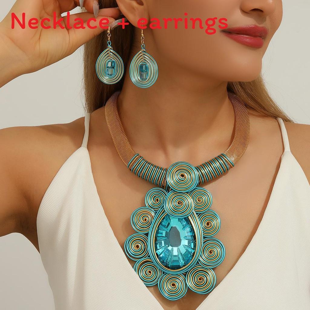Set Jewelry Creative With Electroplated Crystal Accessories And Modern Style For Enthusiasts Fashion