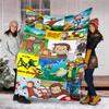 1pc Curious George8 Theme Blanket - Digital Print, Polyester, Cozy for All Seasons, Perfect for Outdoor, and Travel