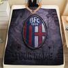Custom Name Bologna FC2 Flannel Blanket, High quality Comfortable for All Seasons, Home Decor, Warmth and Comfort