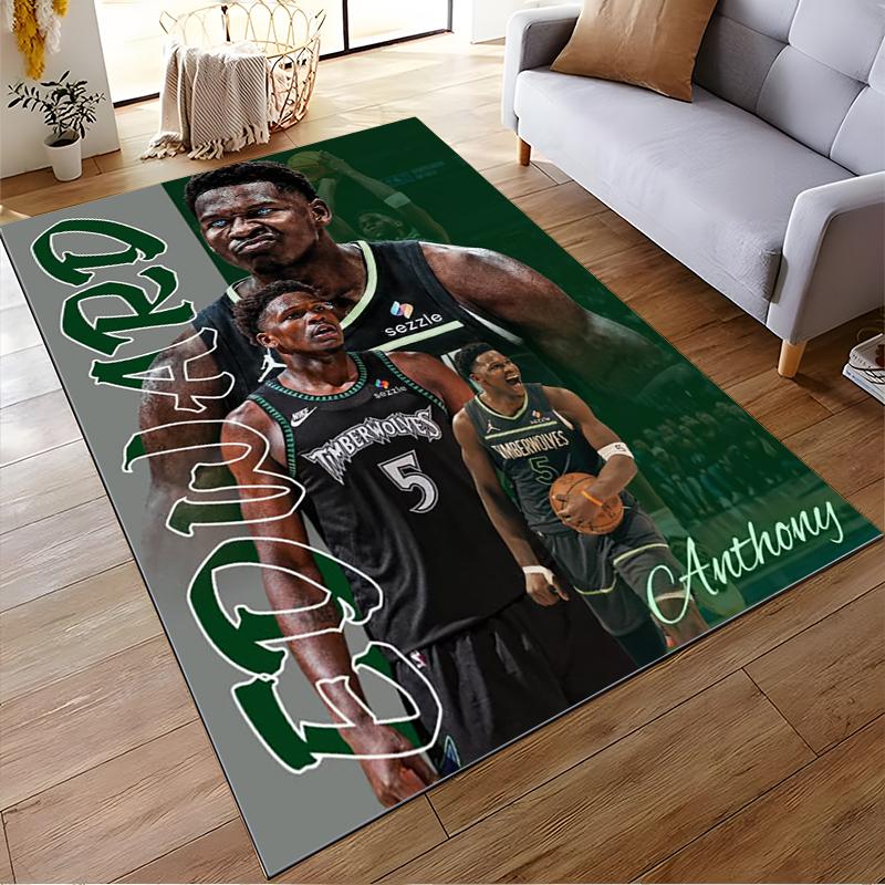 "Basketball Athlete Graphic Art Rug Design - Non-slip rug suitable for living room and bedroom sofas"