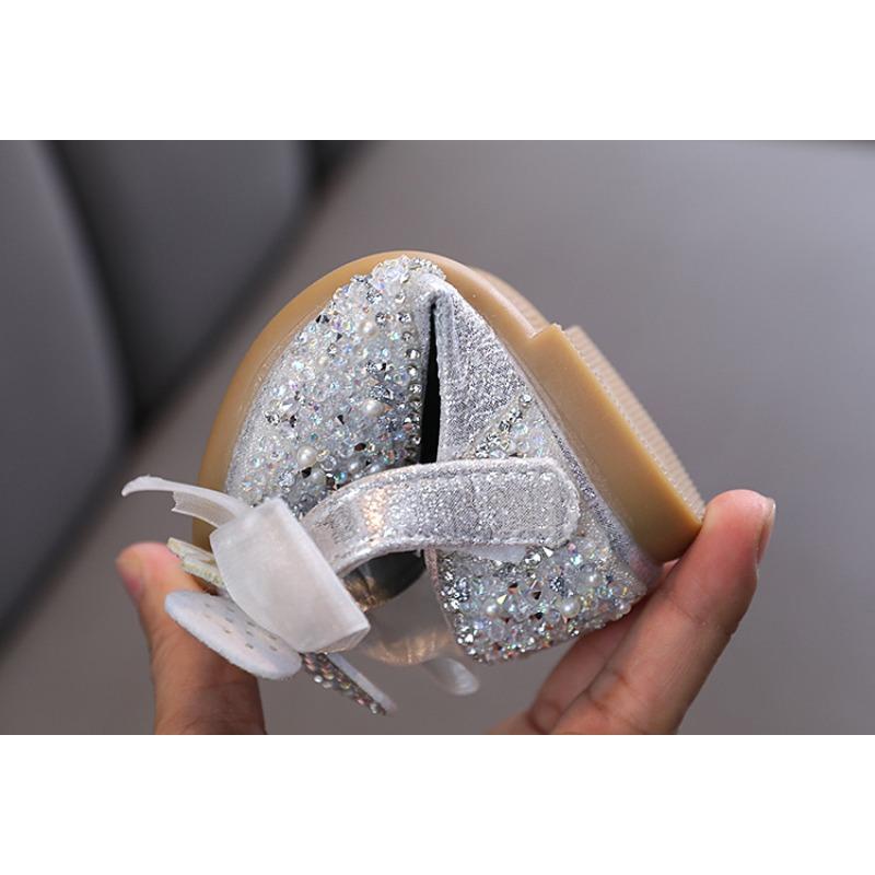 Summer new Korean style girls' princess little girl bow strap leather single shoes