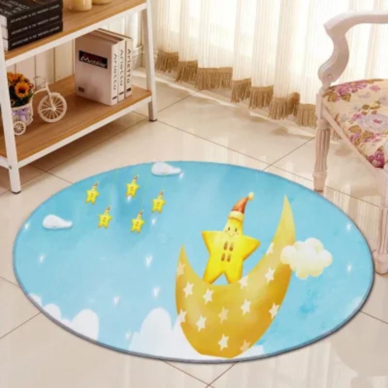 3D Jungle Animals Living Room Area Rug Kids Room Decor Round Carpet Cartoon Children Baby Play Rug Anti-slip Chair Mat Bath Mat