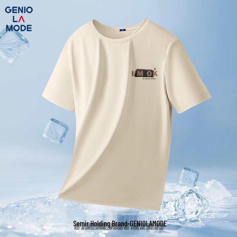 GENIOLAMODE Men s Loose Fit Ice Silk Short Sleeve T-Shirt 2XL