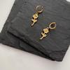 Elegant 18K Gold Plated Titanium Steel Rose & Little Prince 3D Flower Earrings (Non-Fading)