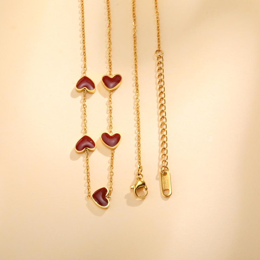 Chic Collana Choker a Cuore per Donna, Collane a Catena Placcate Oro in Acciaio Inossidabile, Gioiello alla Moda Regalo